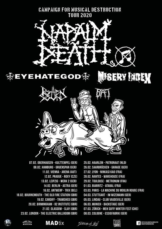 Napalm Death, Tour 2020