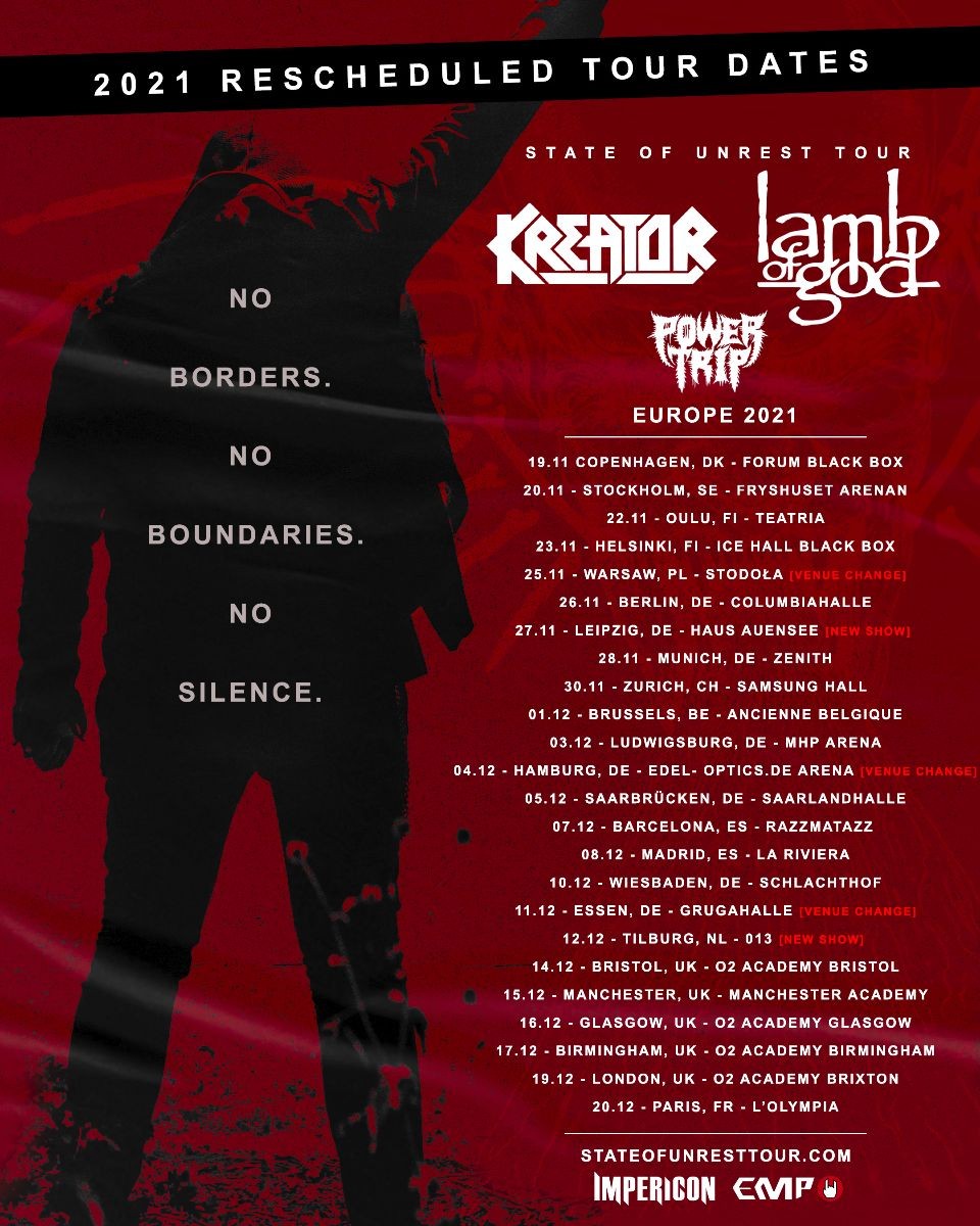 Kreator x Lamb Of God, Tourposter